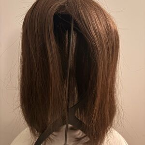 UniWigs Airy Elegance Human Hair Topper with Lace Front Expresso Brown 12 inch